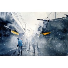 Hafsa Shaikh, 21 x 14 inch, Water Color On Paper, Cityscape Painting, AC-HFS-062